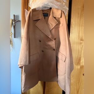 BCBGMaxAzria Camel Double-Breasted Pea Coat